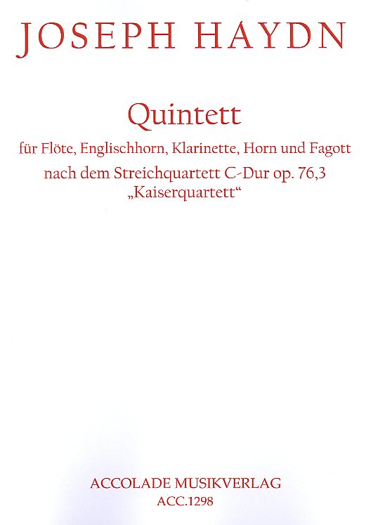 J. Haydn: Quintett fr Flte, Engl. Horn<br>Klar., Hrn+Fag -C-Dur op. 76/3