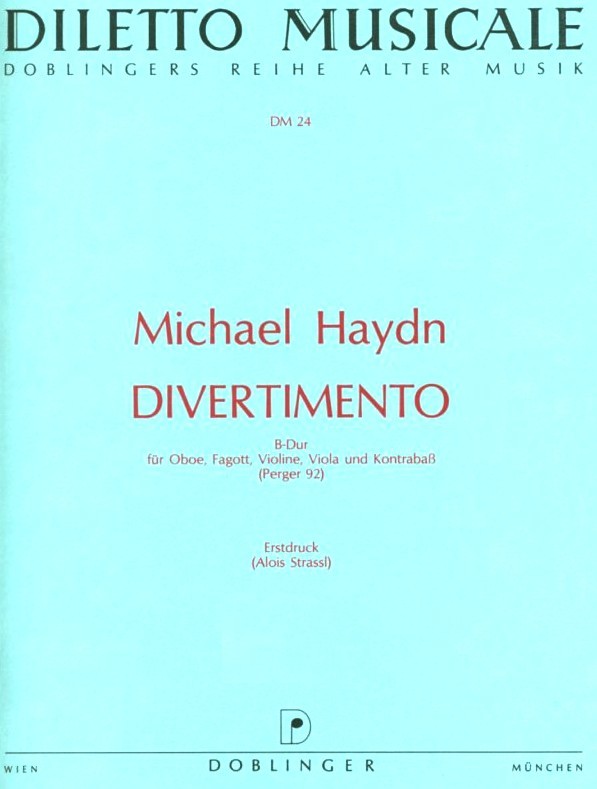 M. Haydn: Divertimento P 92 fr Oboe,<br>Fagott, Vl, Va + Kontraba - Stp.