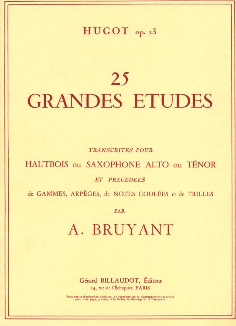 B. Hugot: 25 Grandes<br>tudes - fr Oboe