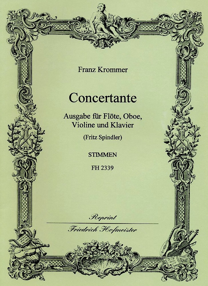 F. Krommer: Concertante - Ausgabe fr<br>Fl, Ob, Viol. + Klavier / 3 Solo Stimmen