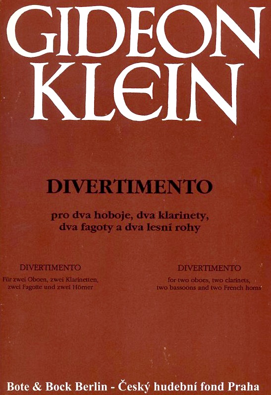 G. Klein(1919-1945): Divertimento<br>(1939/40) fr Blseroktett / Part + Stim