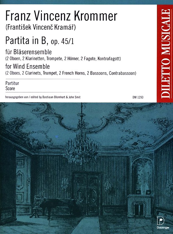 F. Krommer: Partita op. 45/1 in B-Dur<br>Blseroktett +Trompete +Kontrafagott /PA