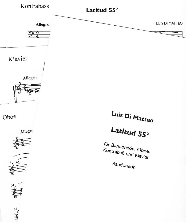 L. di Matteo: &acute;Latitud 55&acute; fr Oboe,<br>Kontraba, Klavier + Bandoneon - Stimmen