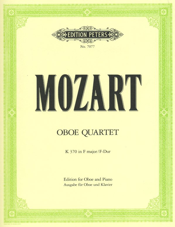 W.A. Mozart: Quartett F-dur KV 370<br>Oboe, Violine, Viola und V.cello  - KA