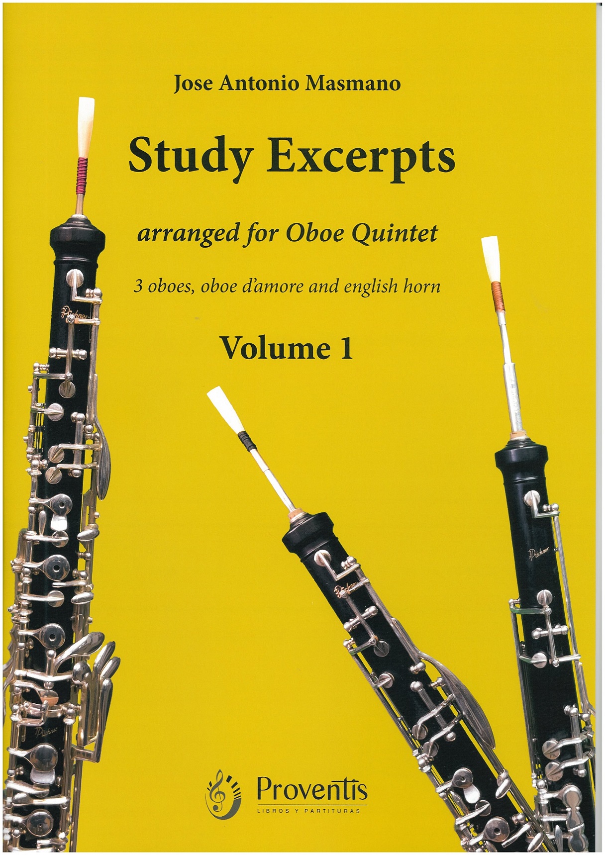 J.A. Masmano: Study Excerpts Vol. 1 for<br>oboe-quintett (3ob+obdam+EH - or 3ob+2EH