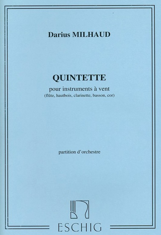 D. Milhaud: Quintett op. 443 fr<br>Holzblserquintett - Partitur
