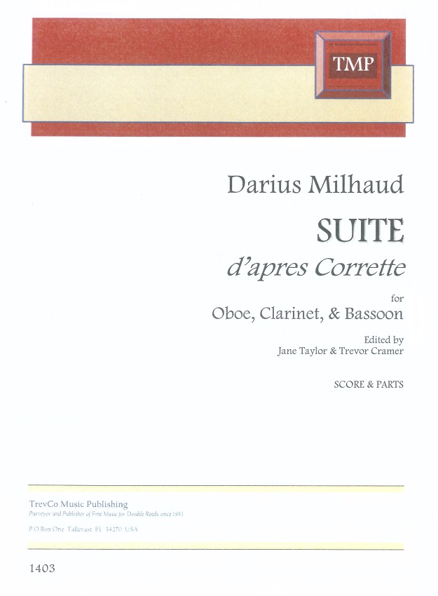 D. Milhaud(1892-1974): Suite d&acute; apres Co<br>op. 161 - fr Trio dnches