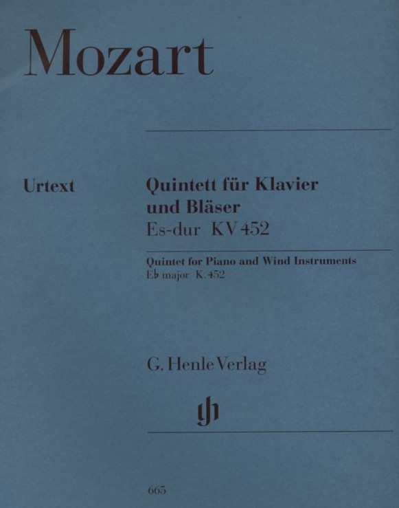 W.A. Mozart: Klavierquintett Es-Dur<br>fr Klavier + 4 Holzblser /KV 452/Henle