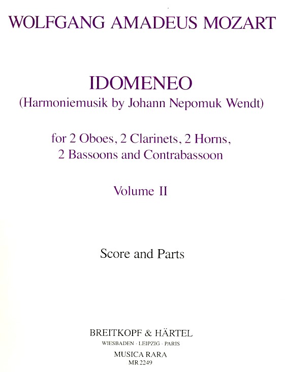 W.A. Mozart: &acute;Idomeneo&acute; fr<br>Blseroktett Bd. 2 - bearb. Wendt