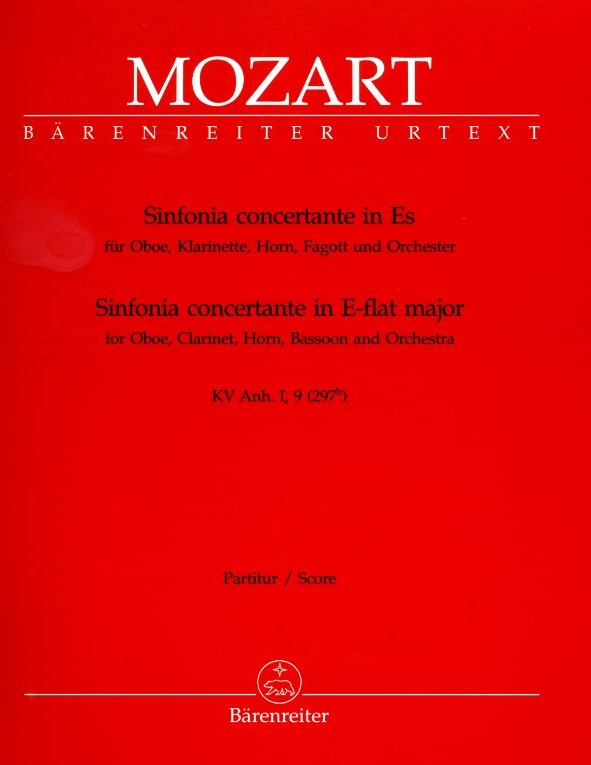 W.A. Mozart: Sinfonia Concertante Es-Dur<br>Ob, Klar., Hrn, Fag - Partitur