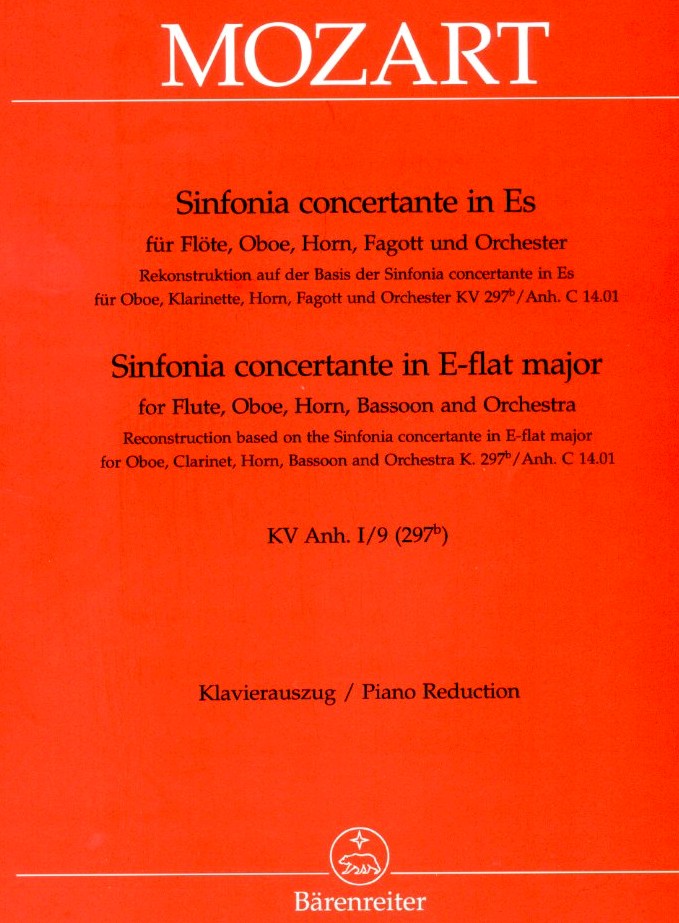 W.A. Mozart: Sinfonia Concertante Es-Dur<br>KV Anh I/9 Flte, Ob, Hrn, Fag - KA / BA