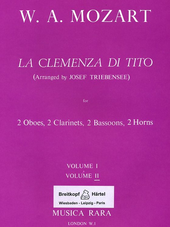 W.A. Mozart: &acute;La Clemenza di Tito&acute; fr<br>Blseroktett - Bd. 2 / J. Triebensee