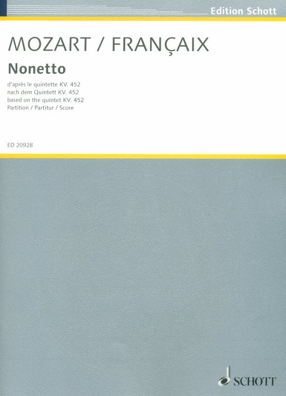 W.A. Mozart: Nonetto Es-Dur KV 452<br>4 Blser+5 Streicher/J.Francaix/Partitur