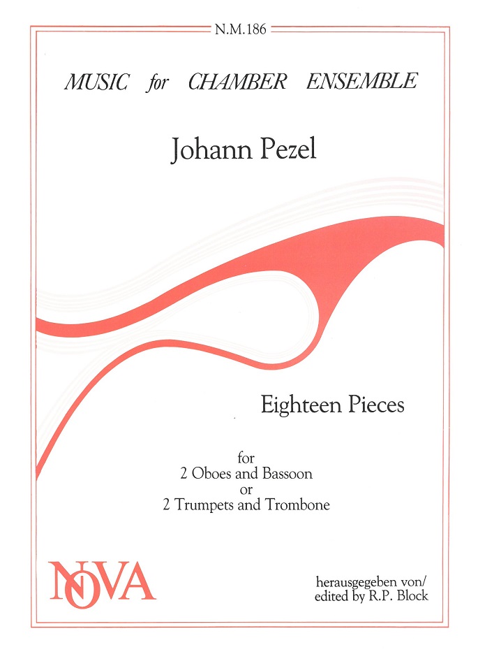 J. Pezel: eighteen pieces fr<br>2 Oboen + Fagott