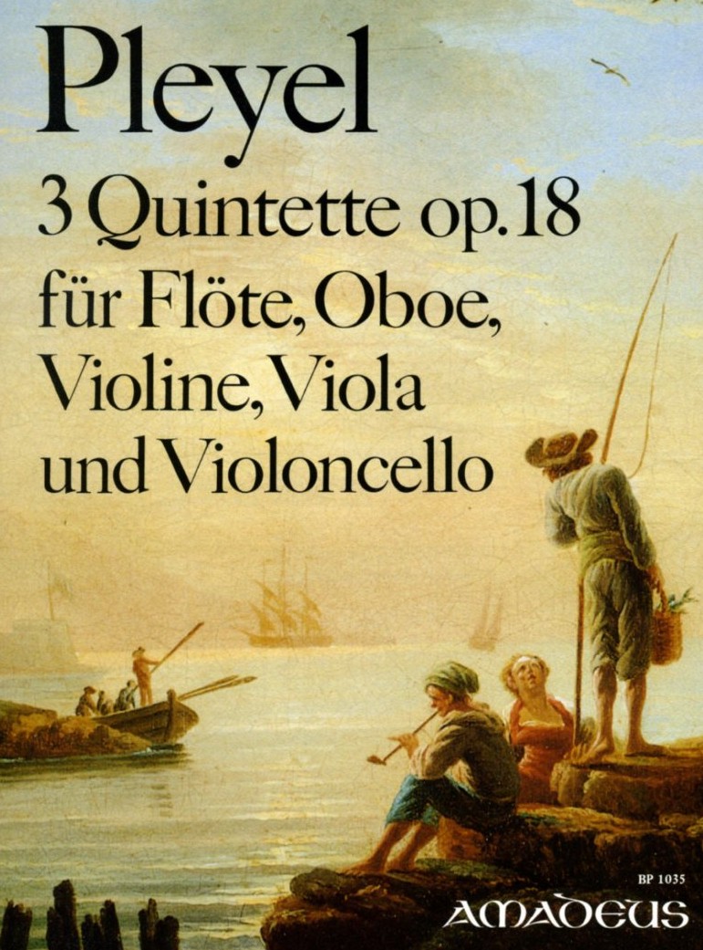 I. Pleyel: 3 Quintette op. 18 fr Flte,<br>Oboe, Violine, Viola, Cello / Stimmen