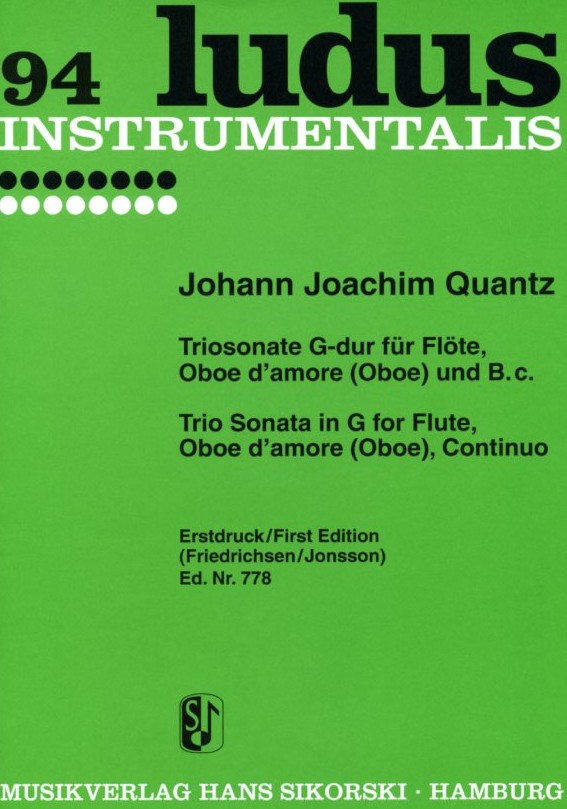 J.J. Quantz: Triosonate G-Dur fr<br>Querflte, Oboe d&acute;amore + BC /Sikorski