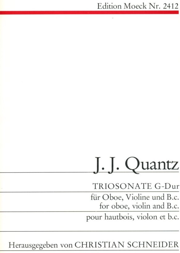 J.J. Quantz: Triosonate G-Dur fr Oboe,<br>Violine + BC / Moeck