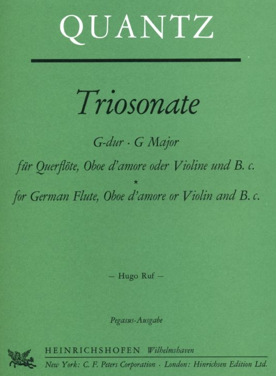 J.J. Quantz: Triosonate G-Dur fr<br>Querflte, Oboe d&acute;amore + BC /Heinrichs.