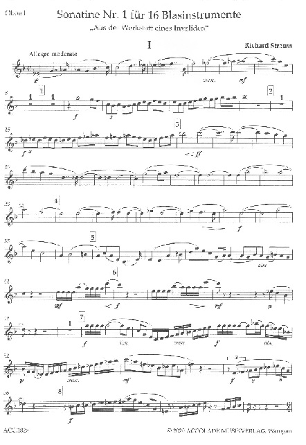 R. Strauss: Sonatine No. 1 F-Dur<br>"Aus der Werkstatt" - 16 Blser / Stimme