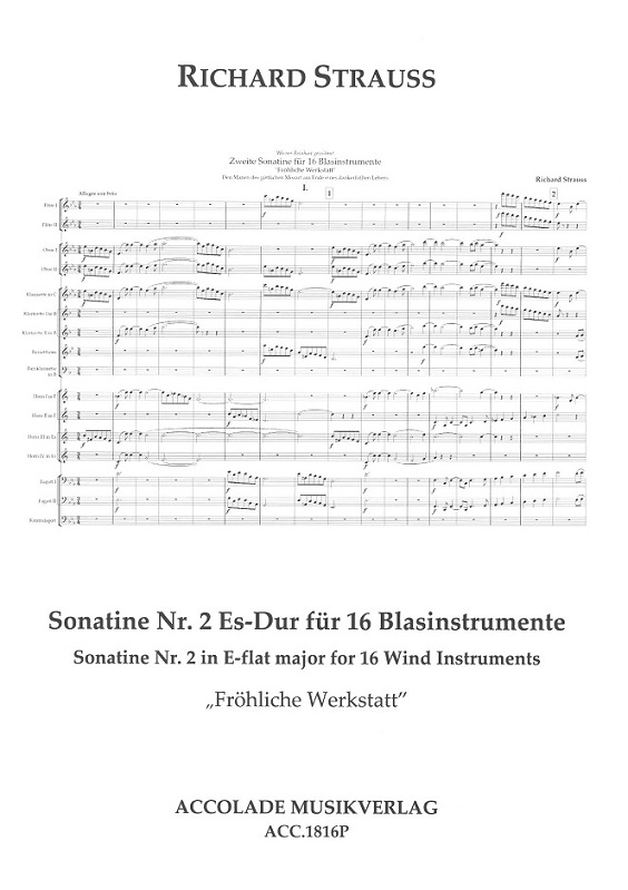 R. Strauss: Sonatine No. 2 Es-Dur<br>"Frhliche Werkstatt" - 16 Blser / St-P