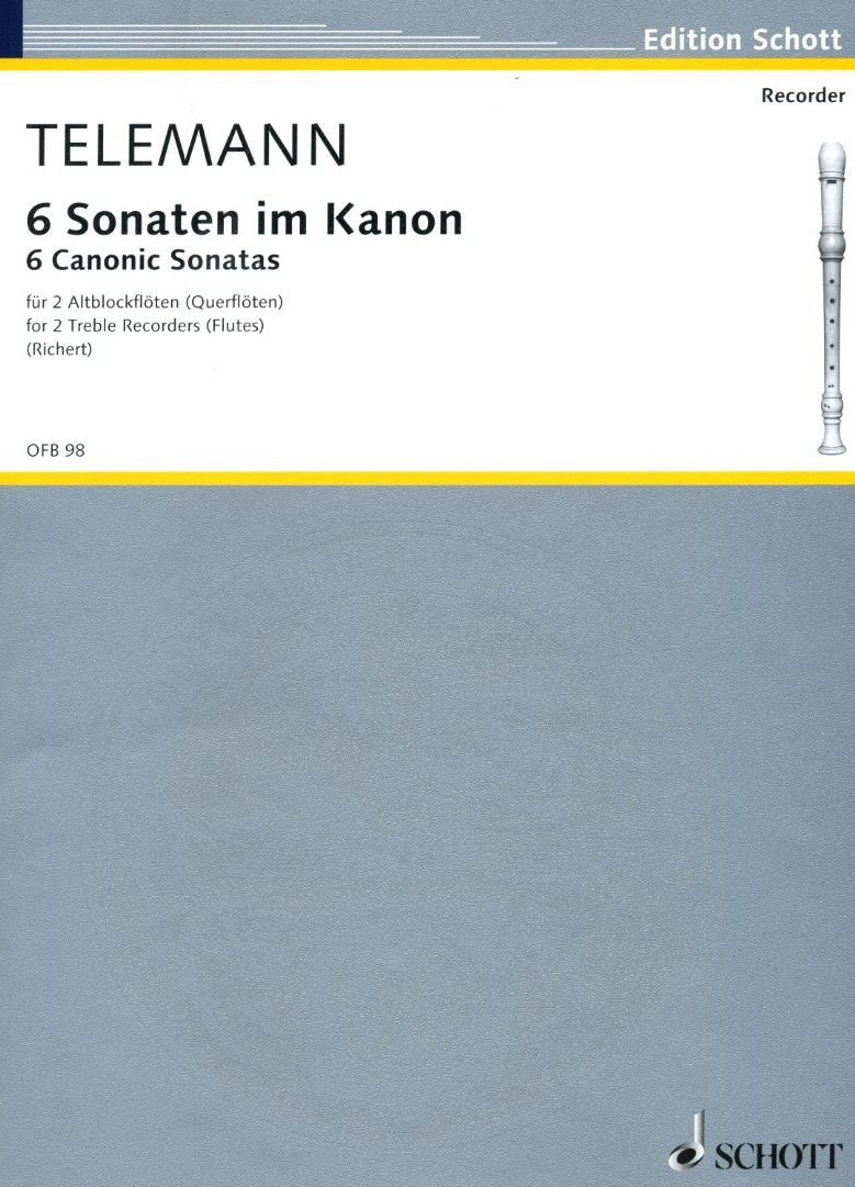 G.Ph. Telemann: 6 Sonaten im Kanon<br>op.5 - fr 2 Altblockfl. (Oboen) /Schott