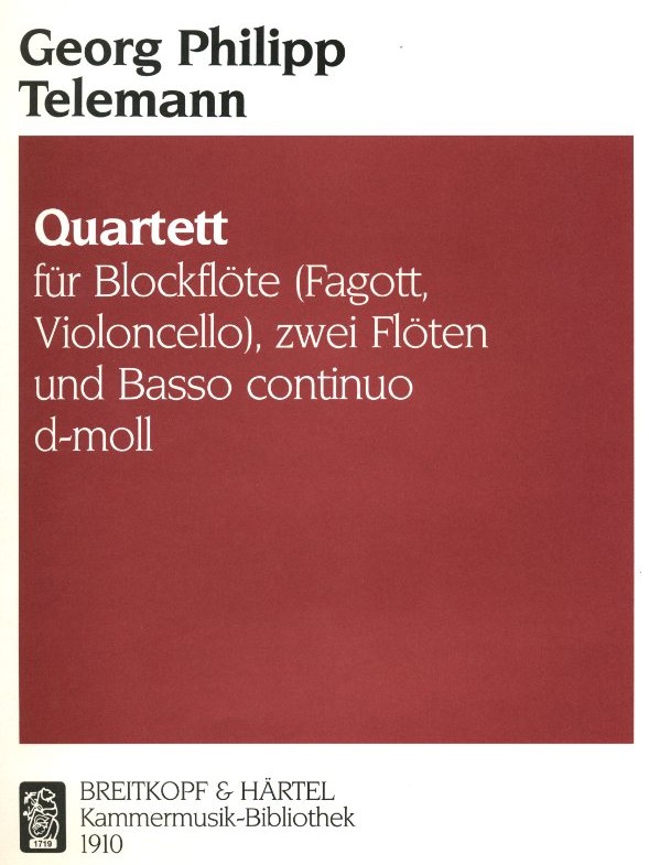 G.Ph. Telemann: Quartett d-moll fr<br>Fagott (oder Bfl), 2 Flten + BC