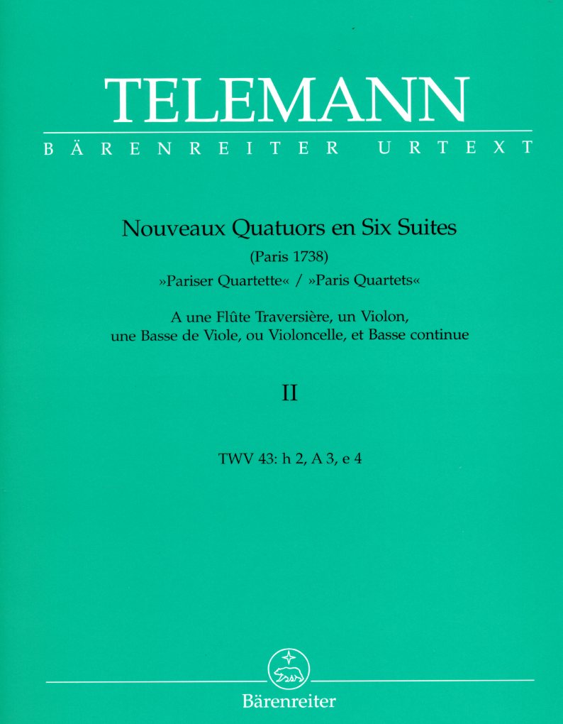 G.P. Telemann: 6 Pariser Quartette fr<br>Flte (Oboe), Vn, Va, Vc + BC - Band 2