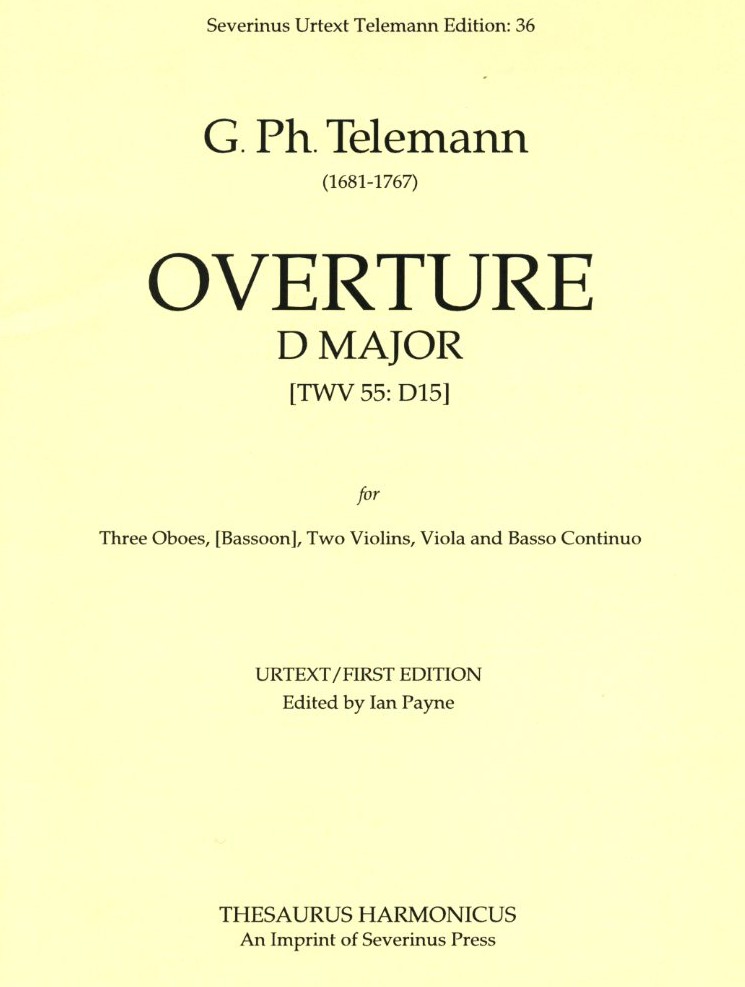 G.Ph. Telemann: Overtre-Dur TWV 55:D15<br>3 Ob, Fag., Streicher+BC /Stimmen+Part.