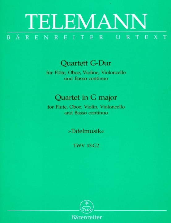 G.Ph. Telemann: Quartett in G-Dur 43:G2<br>fr Flte, Oboe, Violine + BC (BA)