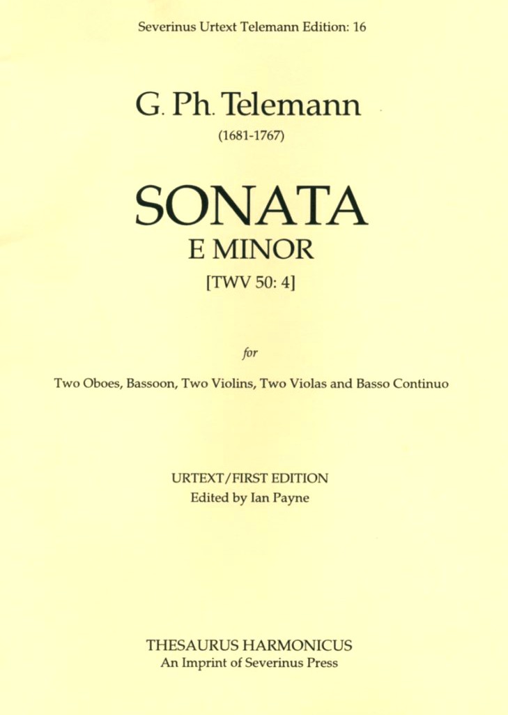 G.Ph. Telemann: Sonate e-moll TWV 50:e4<br>2 Ob(Vn), 2 Va, Fag.+BC /Stimmen+Part.