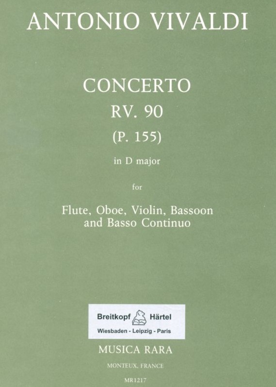 A. Vivaldi: Konzert D-Dur RV 90/ Flte,<br>Oboe, Vl., Fagott + BC /Musica Rara