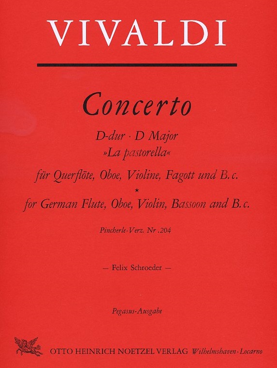 Vivaldi: Konzert-D-Dur XII/29 Pastorella<br>Flte, Oboe, Violine, Fagott + BC