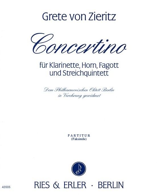 G. v. Zieritz(1899-2001): Concertino fr<br>Klar Hrn Fag +Streichquintett-Partitur